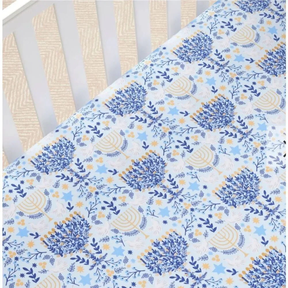 Pottery Barn Kids Rifle Paper Co. Hanukkah Organic Sheet Set T